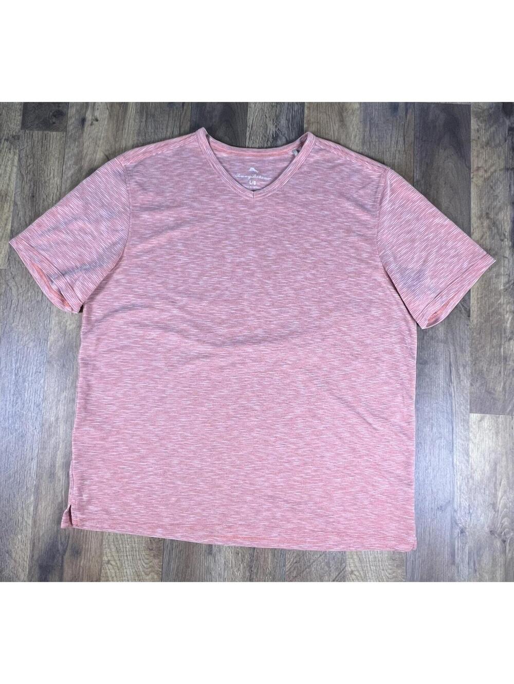 Tommy Bahama T Tee Shirt Cape Cayo V Neck Performance SS Sevilla Pink Large L